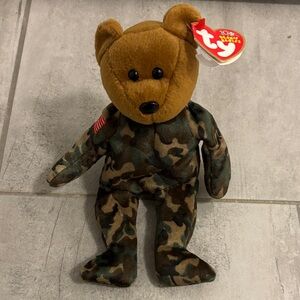TY Beanie Baby Hero 10 Year Military Bear